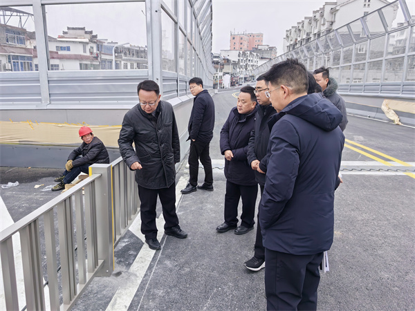 1月20日，汪凱書記到跨鐵路橋項目進行調(diào)研，洪董、張總陪同。.jpg